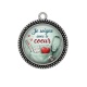 Pendentif Cabochon Argent - je soigne avec le coeur