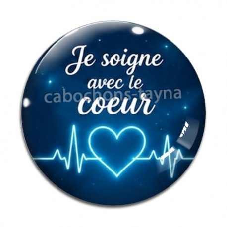 Cabochon Verre - je soigne avec le coeur