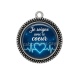 Pendentif Cabochon Argent - je soigne avec le coeur