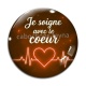 Cabochon Verre - je soigne avec le coeur