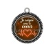 Pendentif Cabochon Argent - je soigne avec le coeur