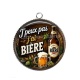 Pendentif Cabochon Argent - j'peux pas j'ai bière