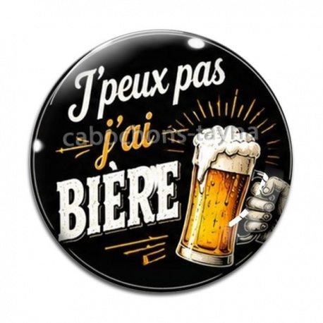 Cabochon Verre - j'peux pas j'ai bière
