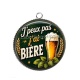Pendentif Cabochon Argent - j'peux pas j'ai bière