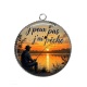 Pendentif Cabochon Argent - j'peux pas j'ai pêche