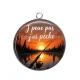 Pendentif Cabochon Argent - j'peux pas j'ai pêche