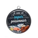 Pendentif Cabochon Argent - je suis un super poissonnier