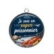 Pendentif Cabochon Argent - je suis un super poissonnier