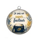 Pendentif Cabochon Argent - je suis un super facteur