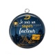 Pendentif Cabochon Argent - je suis un super facteur