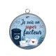 Pendentif Cabochon Argent - je suis un super facteur