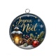 Pendentif Cabochon Argent - joyeux noël