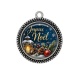 Pendentif Cabochon Argent - joyeux noël