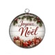 Pendentif Cabochon Argent - joyeux noël