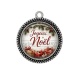 Pendentif Cabochon Argent - joyeux noël
