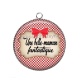 Pendentif Cabochon Argent - une belle maman fantastique