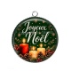 Pendentif Cabochon Argent - joyeux noël