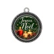 Pendentif Cabochon Argent - joyeux noël