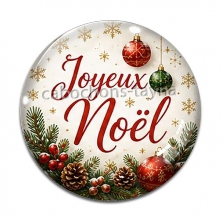 Cabochon Verre - joyeux noël