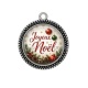 Pendentif Cabochon Argent - joyeux noël