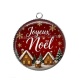 Pendentif Cabochon Argent - joyeux noël