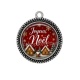 Pendentif Cabochon Argent - joyeux noël