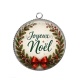 Pendentif Cabochon Argent - joyeux noël