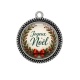 Pendentif Cabochon Argent - joyeux noël