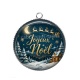 Pendentif Cabochon Argent - joyeux noël