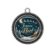 Pendentif Cabochon Argent - joyeux noël