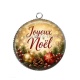 Pendentif Cabochon Argent - joyeux noël