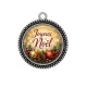 Pendentif Cabochon Argent - joyeux noël