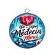 Pendentif Cabochon Argent - un super médecin merci