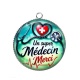 Pendentif Cabochon Argent -  un super médecin merci