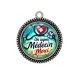 Pendentif Cabochon Argent -  un super médecin merci