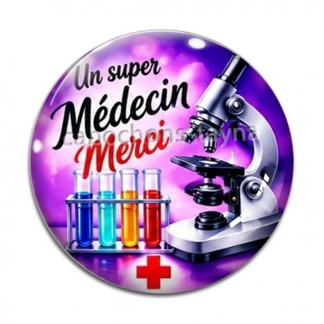 Cabochon Verre -  un super médecin merci