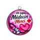 Pendentif Cabochon Argent -  un super médecin merci