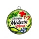 Pendentif Cabochon Argent -  un super médecin merci
