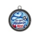 Pendentif Cabochon Argent -  un super médecin merci