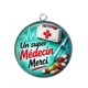 Pendentif Cabochon Argent -  un super médecin merci