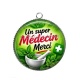 Pendentif Cabochon Argent -  un super médecin merci