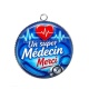 Pendentif Cabochon Argent -  un super médecin merci