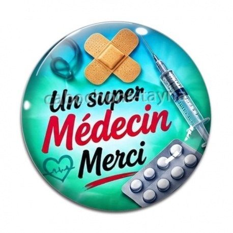 Cabochon Verre -  un super médecin merci