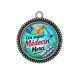 Pendentif Cabochon Argent -  un super médecin merci
