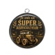Pendentif Cabochon Argent - je suis un super agriculteur