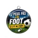 Pendentif Cabochon Argent - j'peux pas j'ai foot et 3 -ème mi temps