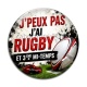 Cabochon Verre - j'peux pas j'ai rugby