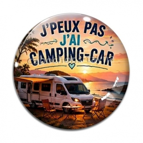 Cabochon Verre - j'peux pas j'ai camping car