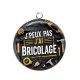 Pendentif Cabochon Argent - j'peux pas j'ai bricolage