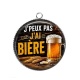 Pendentif Cabochon Argent - j'peux pas j'ai bière